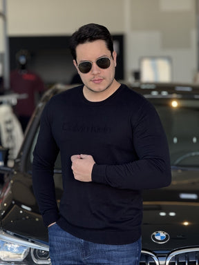 Sueter Calvin Klein Tricot com Logo Frontal Masculino