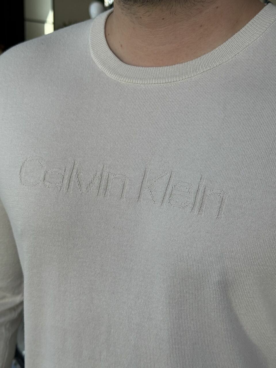 Sueter Calvin Klein Tricot com Logo Frontal Masculino
